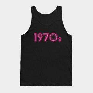 1970s Vintage Pink Magenta Disco Font Tank Top